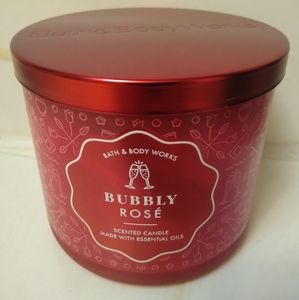 Bath & Body Works Bubbly Rose 3 Wick candle